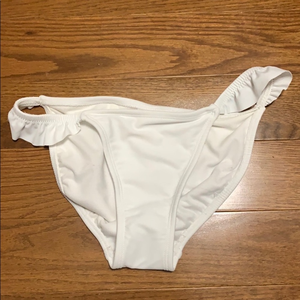 White ruffle bikini bottom